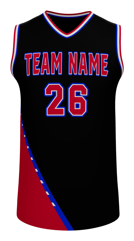 Mens V-Neck Halfcourt Basketball Jersey, design 11
